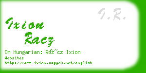ixion racz business card